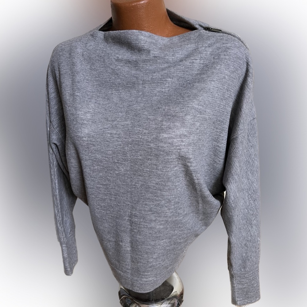 We the Free People boatneck zipper textured pullover top Nice! S oversized
